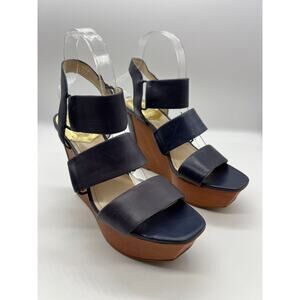 Vince Camuto Niskera Blue Platform Wedge Sandals size US 8 M width Strappy